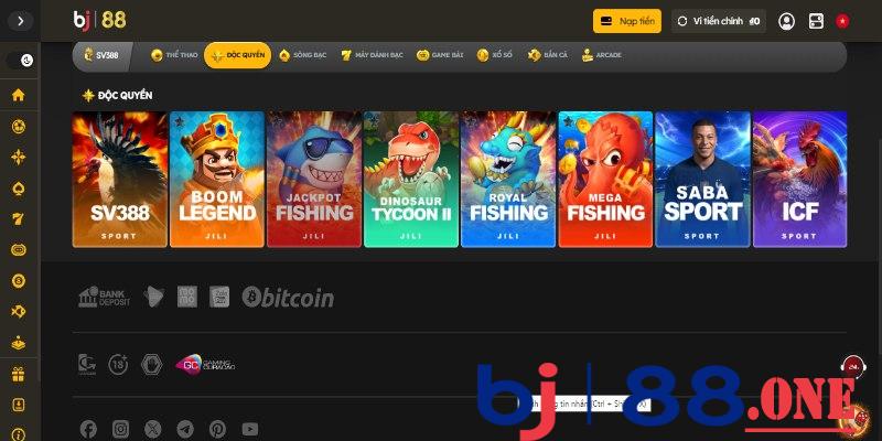 Các sảnh game của Bj88 được nhiều người yêu thích